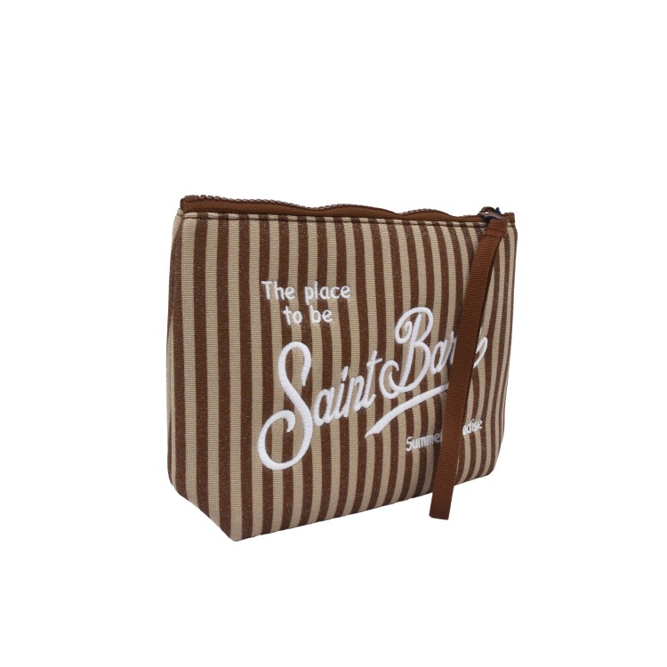 SAINT BARTH Pochette lurex a righe marroni bambina