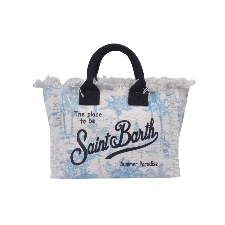 SAINT BARTH Borsa Colette stampa Saint Beach celeste bambina
