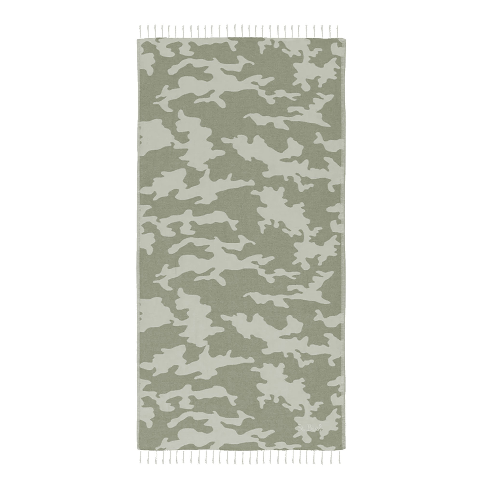 SAINT BARTH Telo mare verde camouflage bambini
