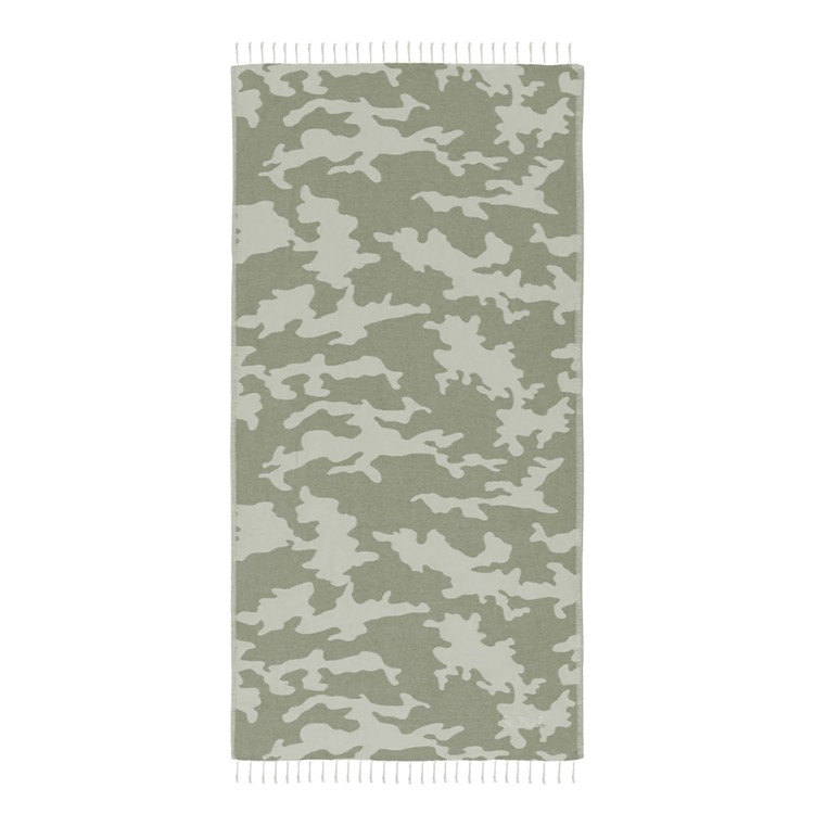 SAINT BARTH Telo mare verde camouflage bambini