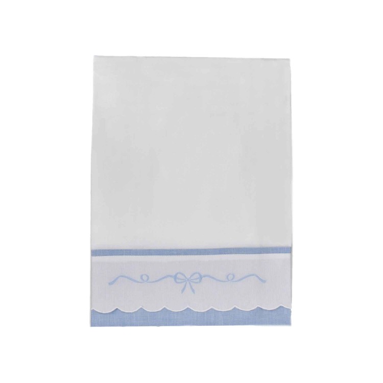 MARLU' Set lenzuolino bianco e celeste neonato