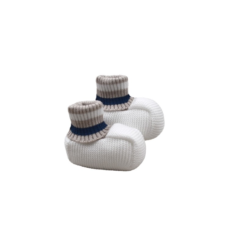 MARLU' Scarpine bianche e blu neonato