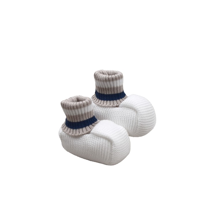 MARLU' Scarpine bianche e blu neonato