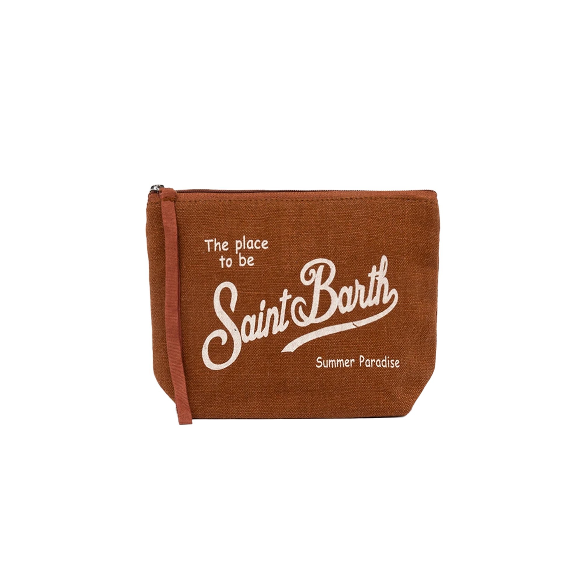 SAINT BARTH Pochette marrone in lino bambini