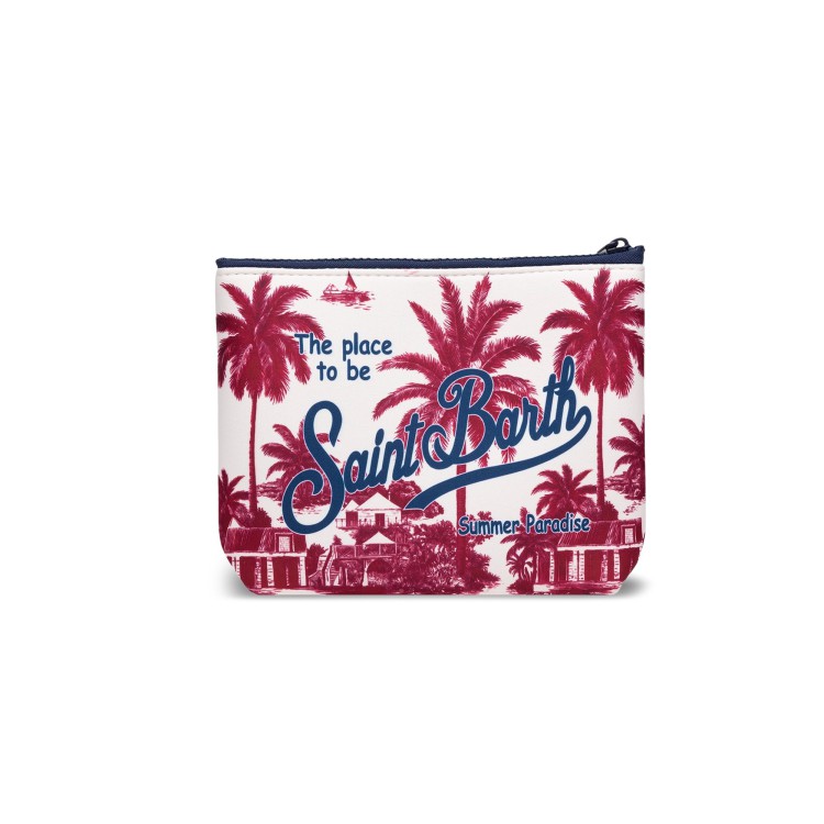 SAINT BARTH Pochette bianca toile de jouy bambina