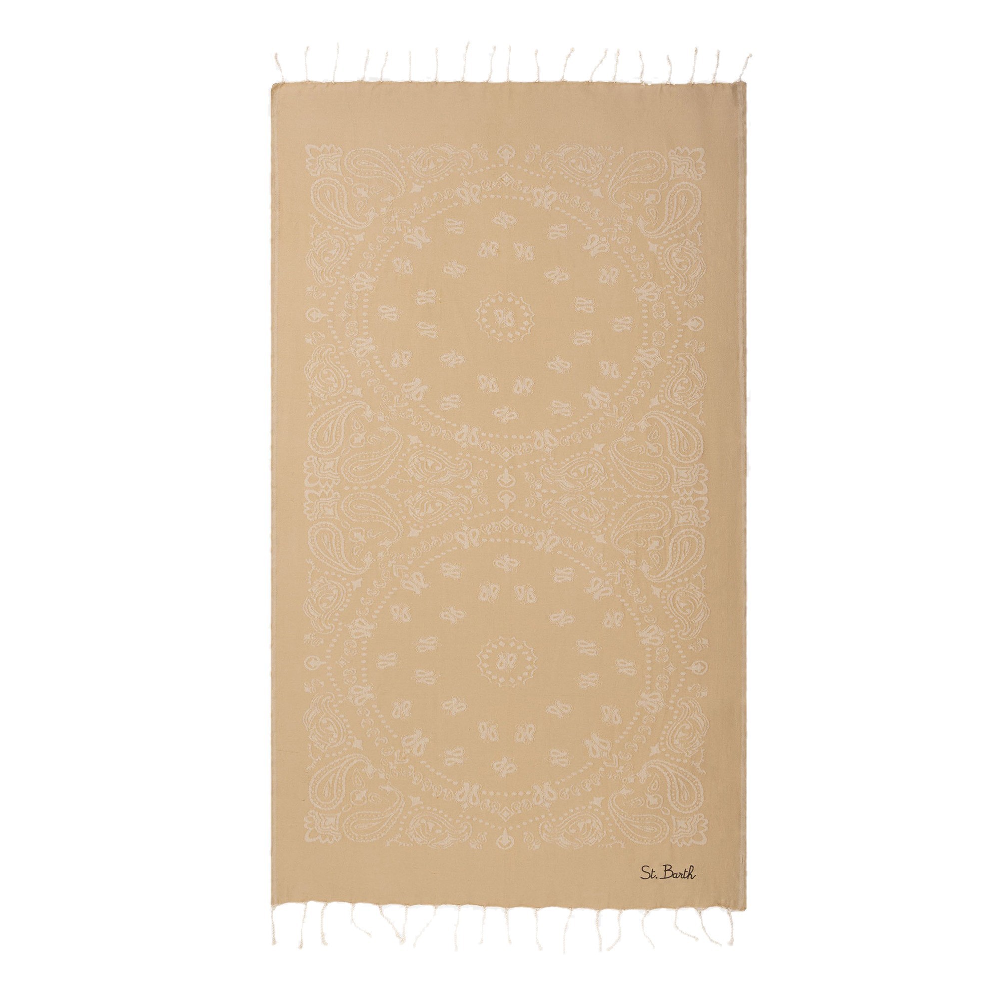 SAINT BARTH Telo mare beige paisley bambini