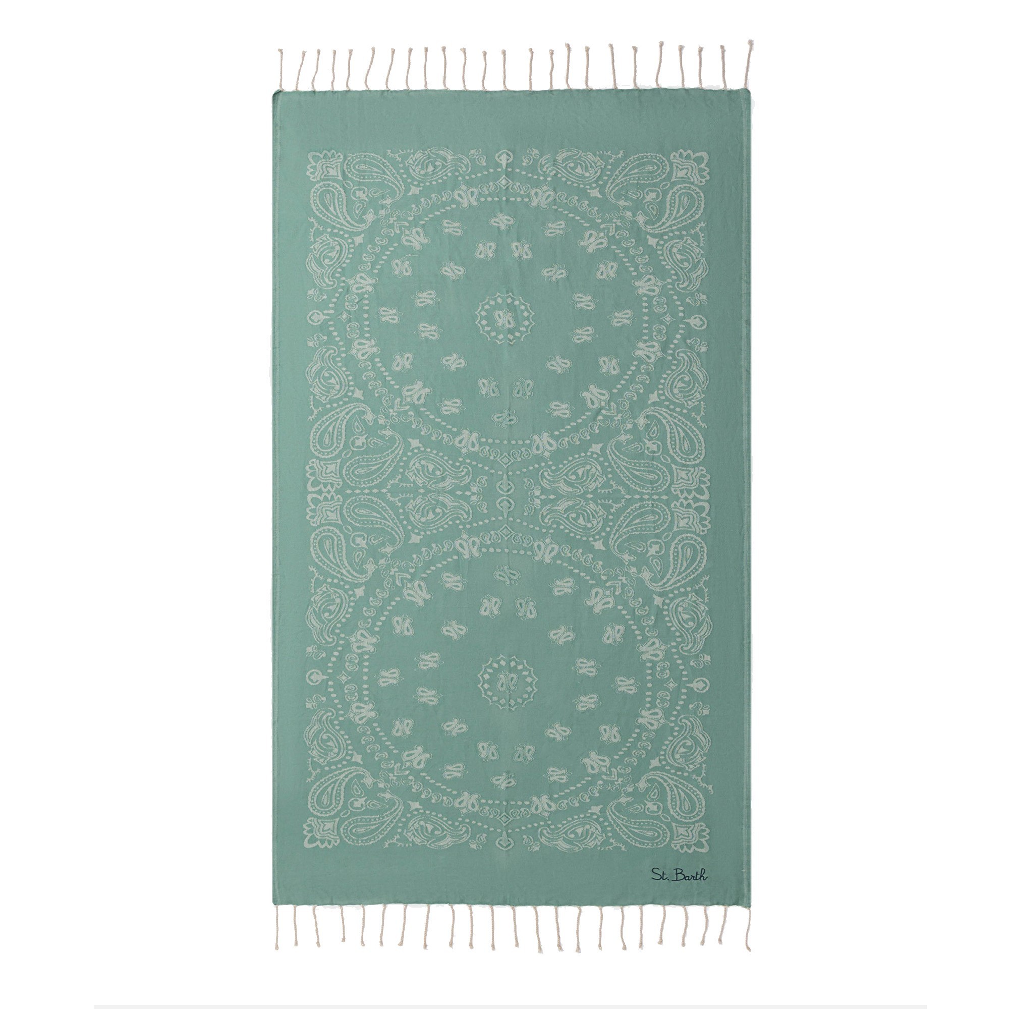 SAINT BARTH Telo mare verde salvia paisley bambini