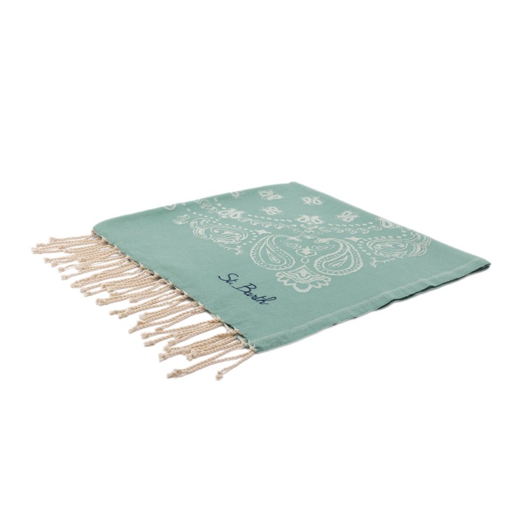 SAINT BARTH Telo mare verde salvia paisley bambini
