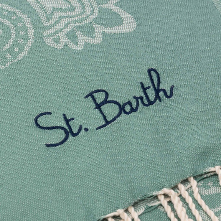 SAINT BARTH Telo mare verde salvia paisley bambini