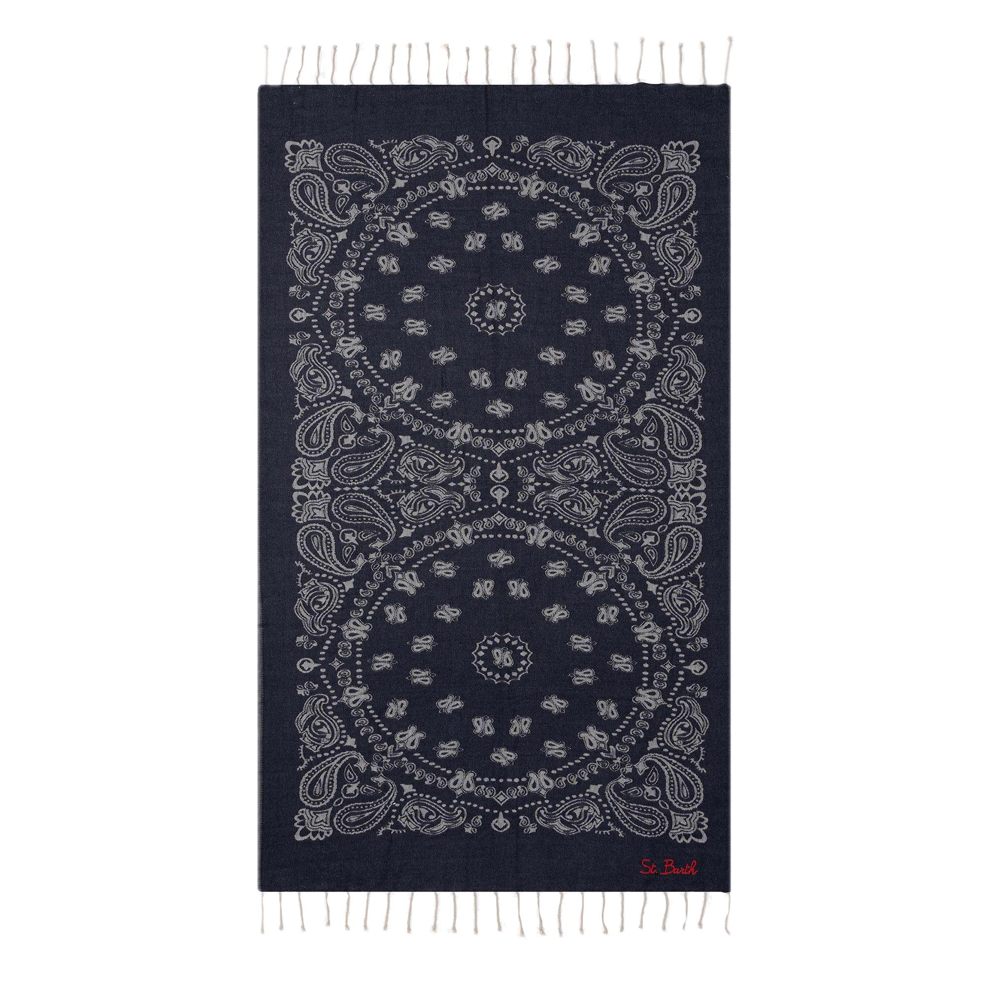SAINT BARTH Telo mare blu paisley bambini