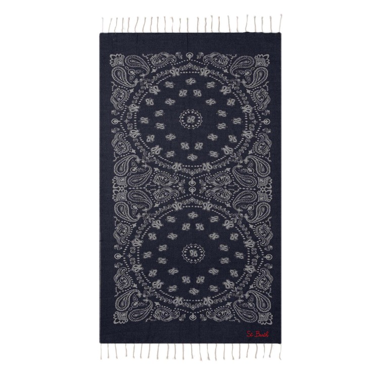 SAINT BARTH Telo mare blu paisley bambini