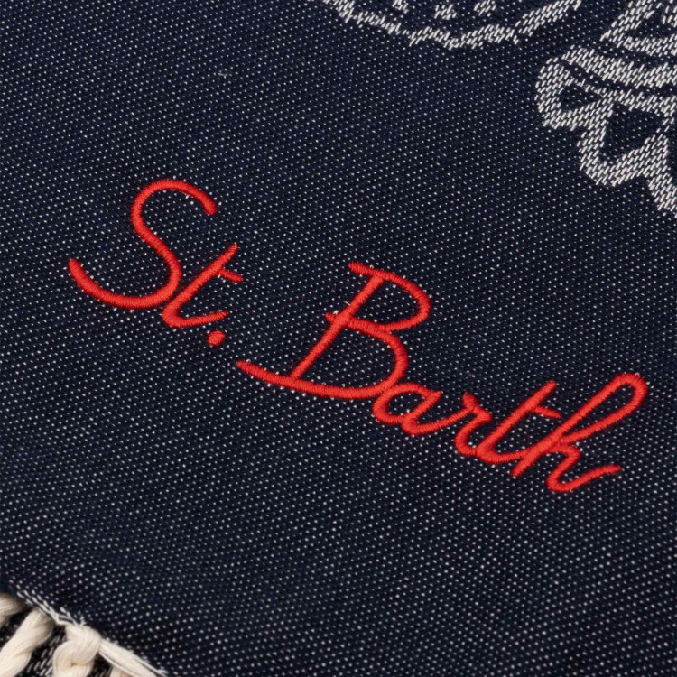 SAINT BARTH Telo mare blu paisley bambini