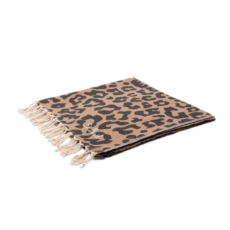 SAINT BARTH Telo mare leopardato con logo bambina