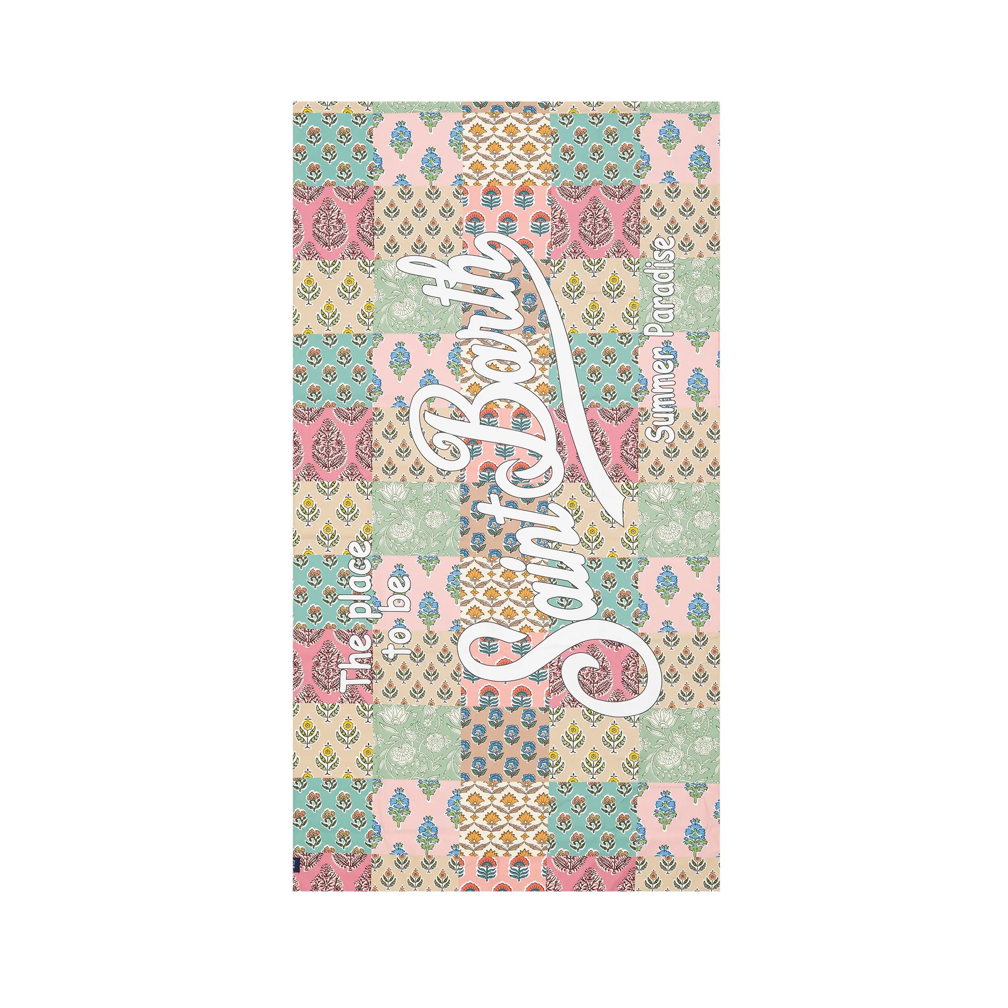 SAINT BARTH Telo mare patchwork multicolore bambini