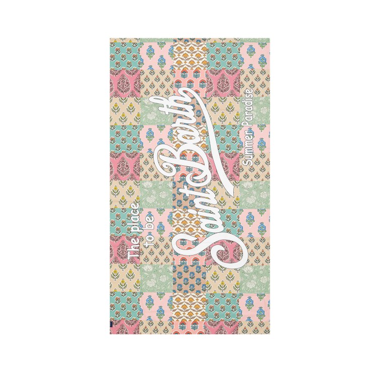 SAINT BARTH Telo mare patchwork multicolore bambini