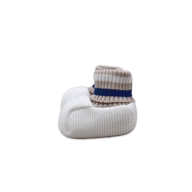 MARLU' Scarpine bianche e blu neonato