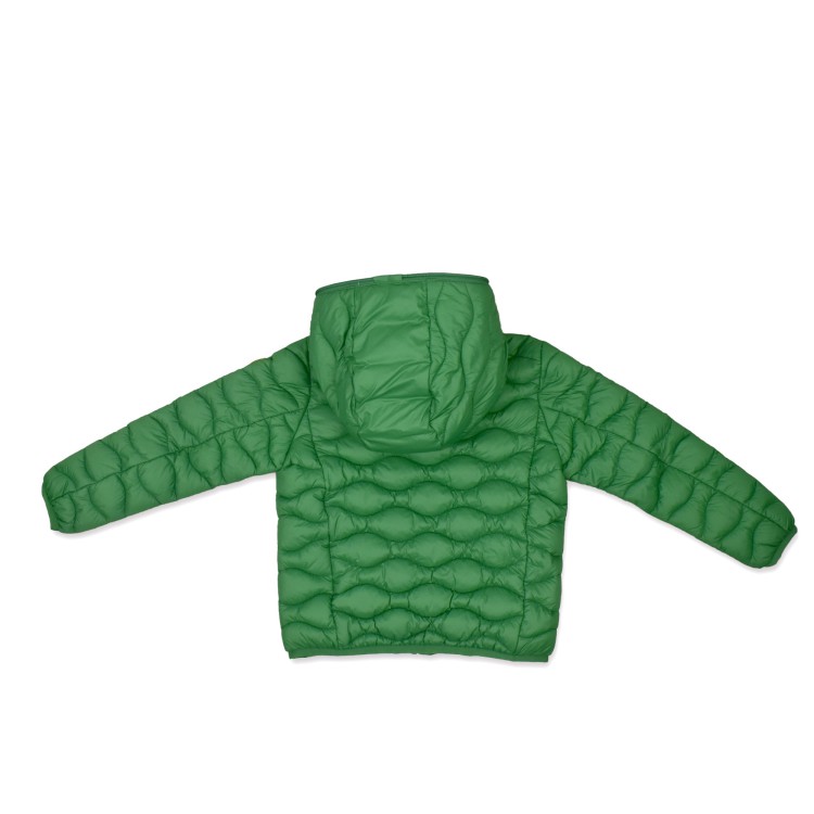 SAVE THE DUCK Piumino verde in nylon trapuntato ad onde bambino