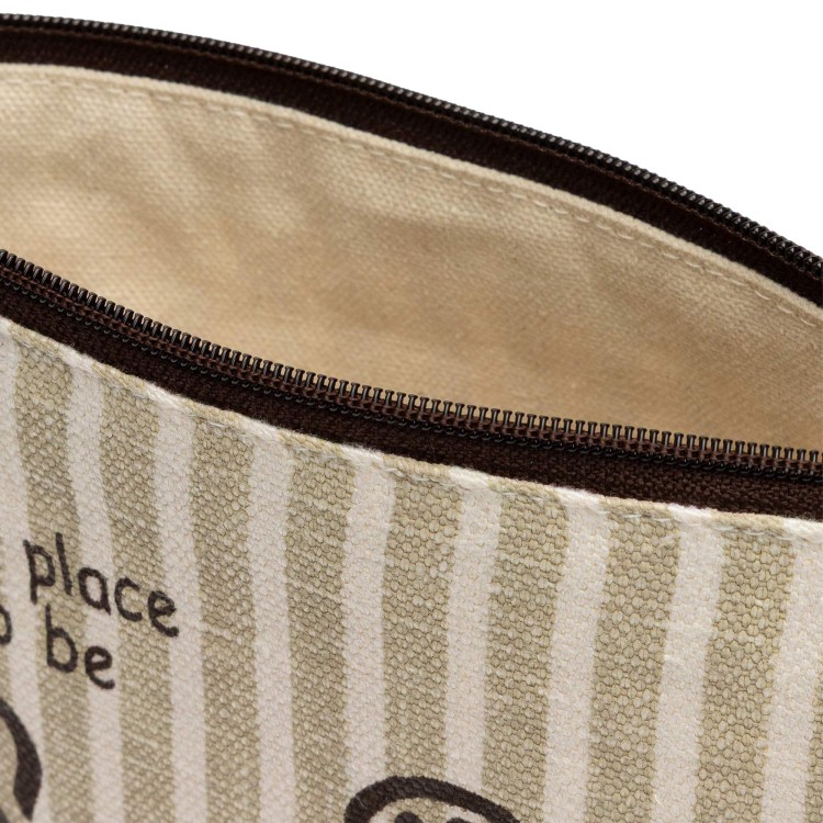 SAINT BARTH Pochette in lino a righe beige bambini