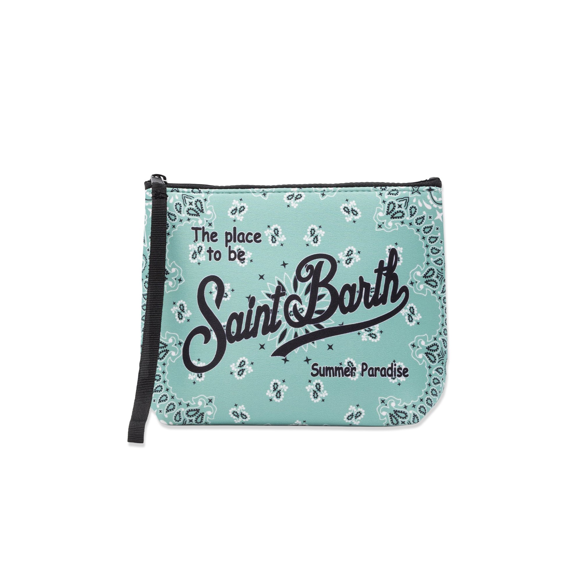 SAINT BARTH Pochette verde acqua bandana bambini