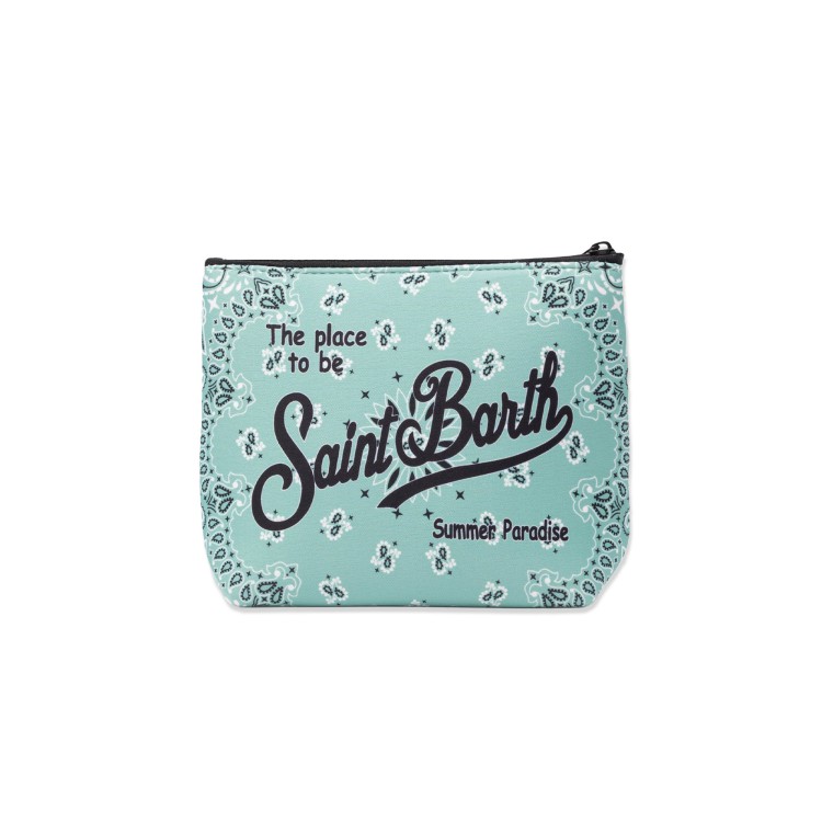 SAINT BARTH Pochette verde acqua bandana bambini