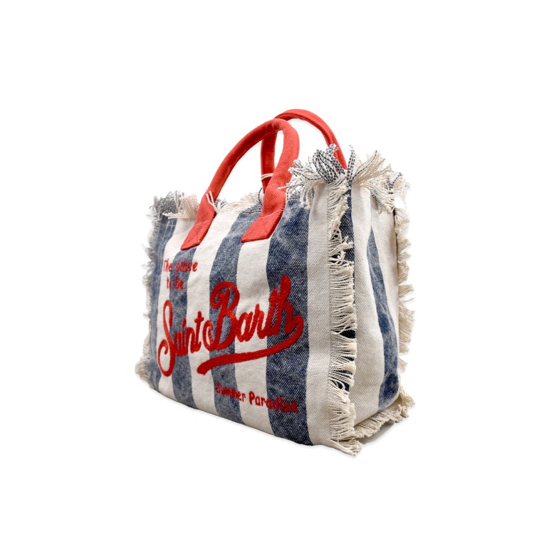 SAINT BARTH Borsa Colette a righe bianche e blu bambina