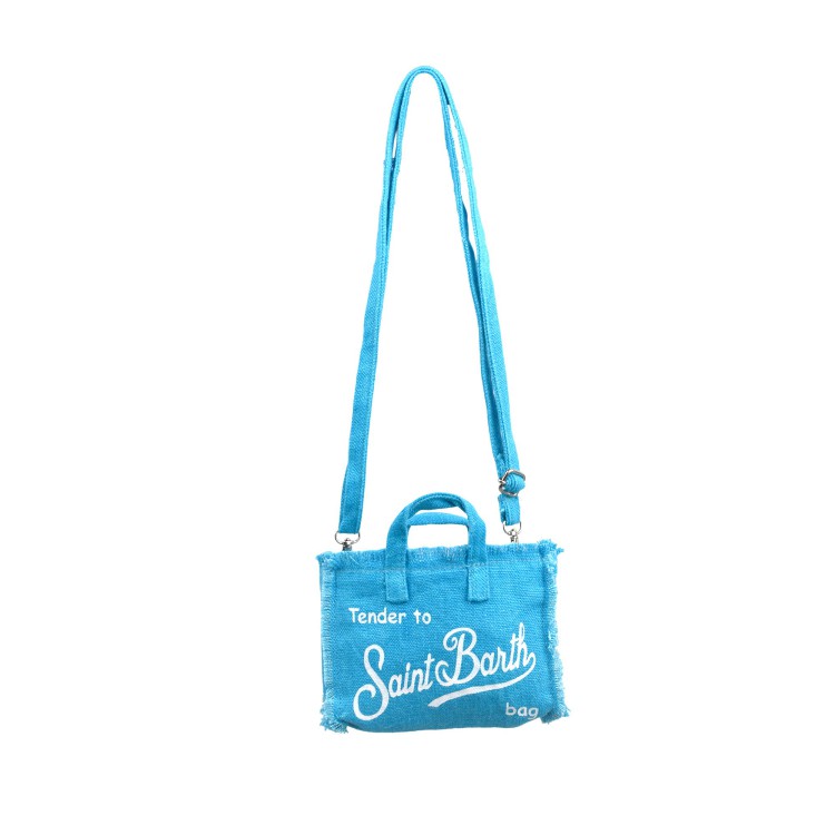 SAINT BARTH Borsa per telefono turchese in lino bambina