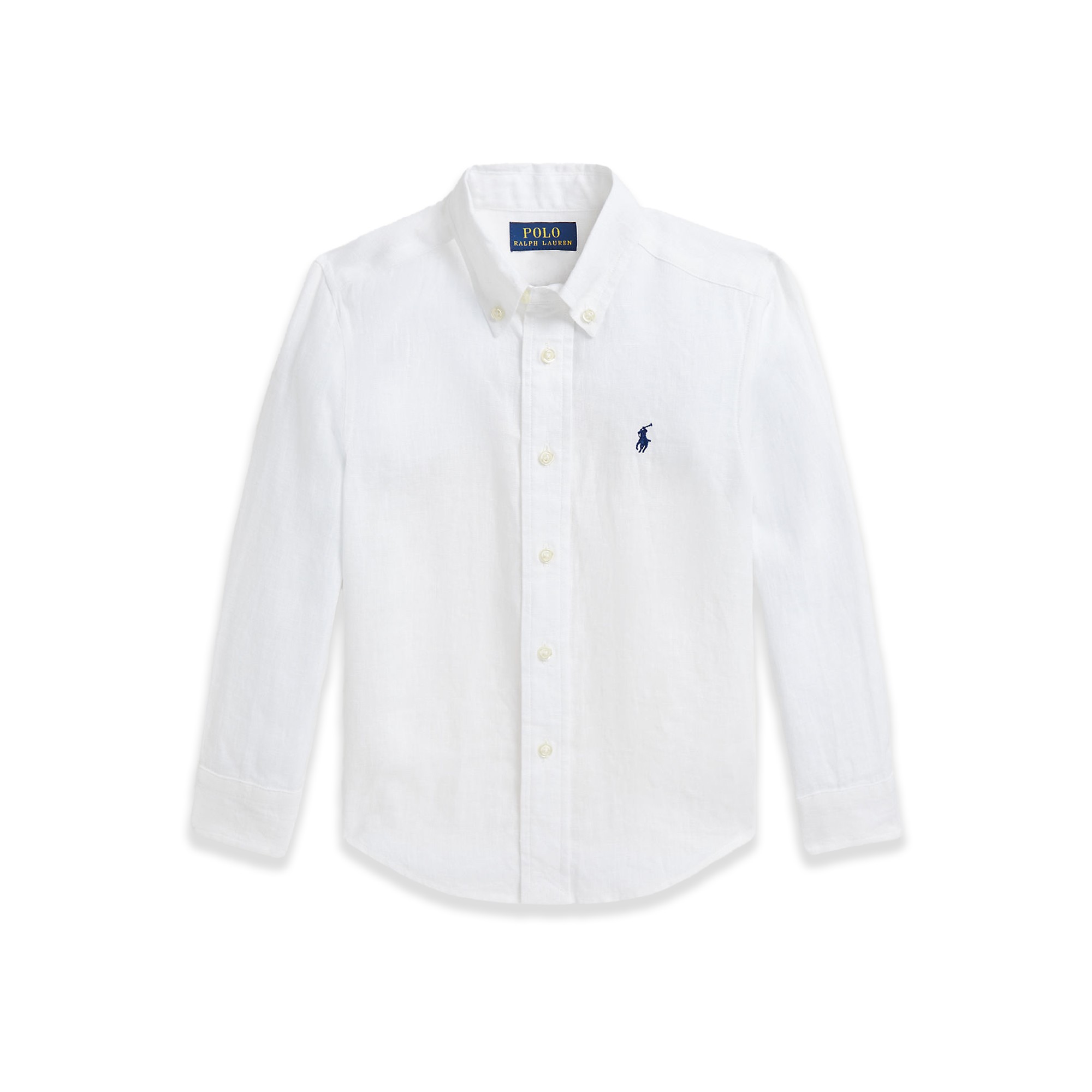 RALPH LAUREN Camicia bianca in lino bambino