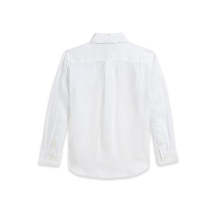 RALPH LAUREN Camicia bianca in lino bambino