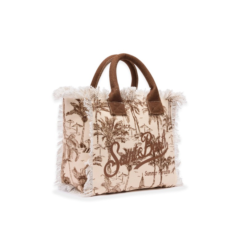 SAINT BARTH Borsa Colette con stampa Saint Beach marrone bambina