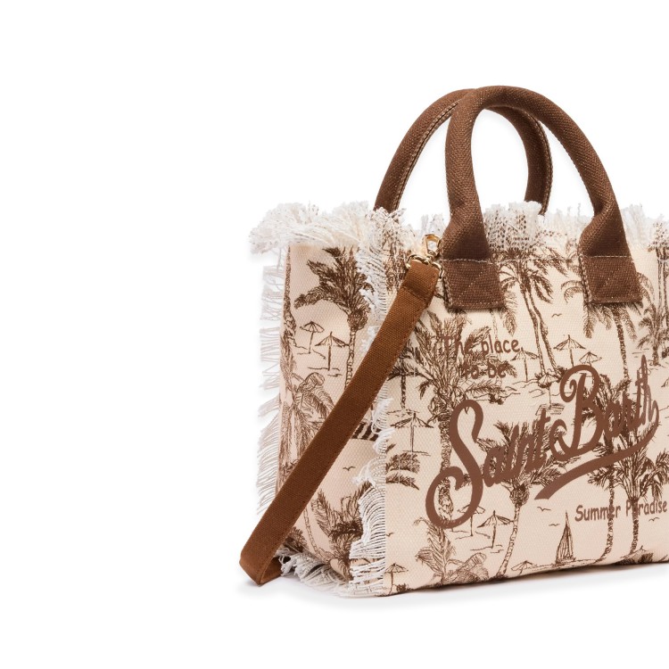 SAINT BARTH Borsa Colette con stampa Saint Beach marrone bambina