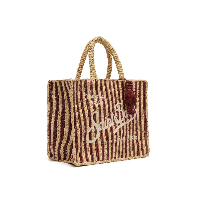 SAINT BARTH Borsa Colette in rafia a righe bambina
