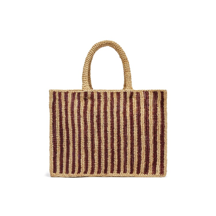 SAINT BARTH Borsa Colette in rafia a righe bambina