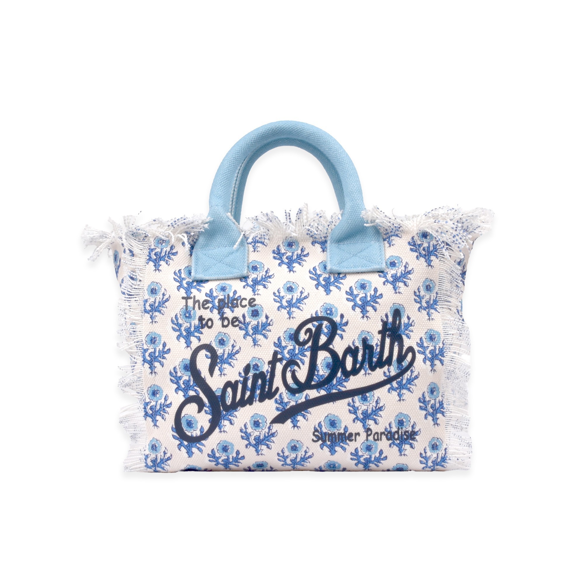 SAINT BARTH Borsa Colette bianca motivo floreale bambina