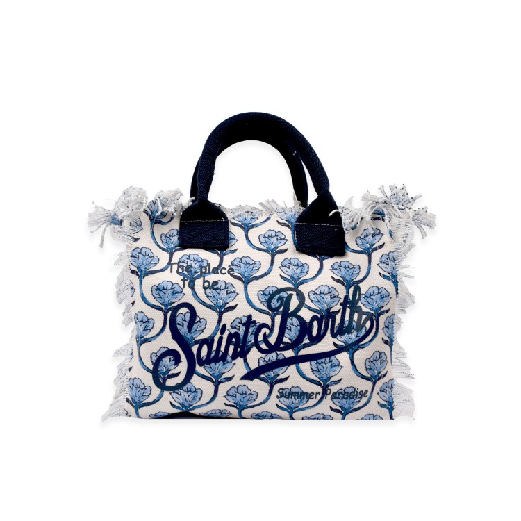 SAINT BARTH Borsa Colette fiori azzurri stampati bambina