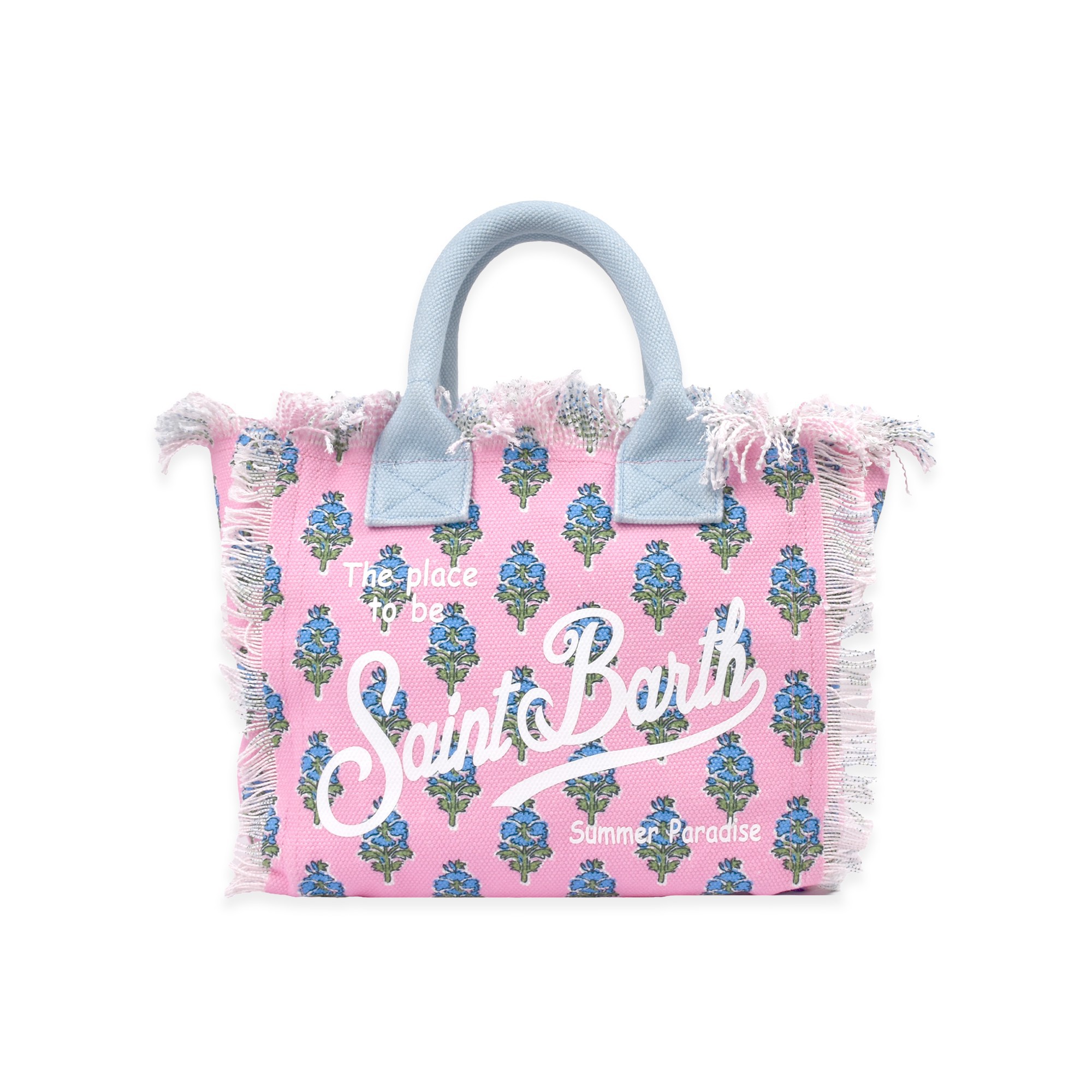 SAINT BARTH Borsa Colette rosa con motivo floreale bambina