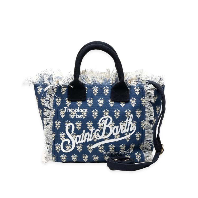 SAINT BARTH Borsa Colette blu con fiori bambina