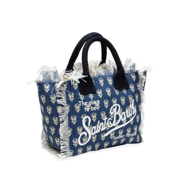 SAINT BARTH Borsa Colette blu con fiori bambina