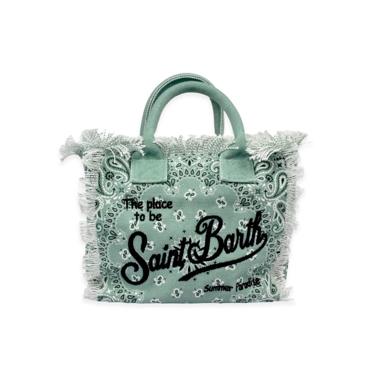 SAINT BARTH Borsa Colette verde con motivo bandana bambina