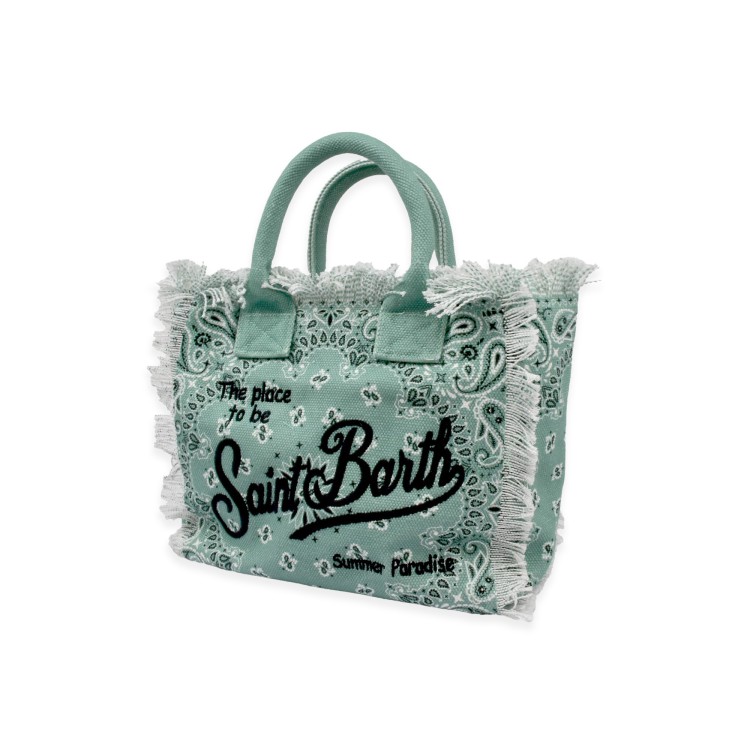 SAINT BARTH Borsa Colette verde con motivo bandana bambina