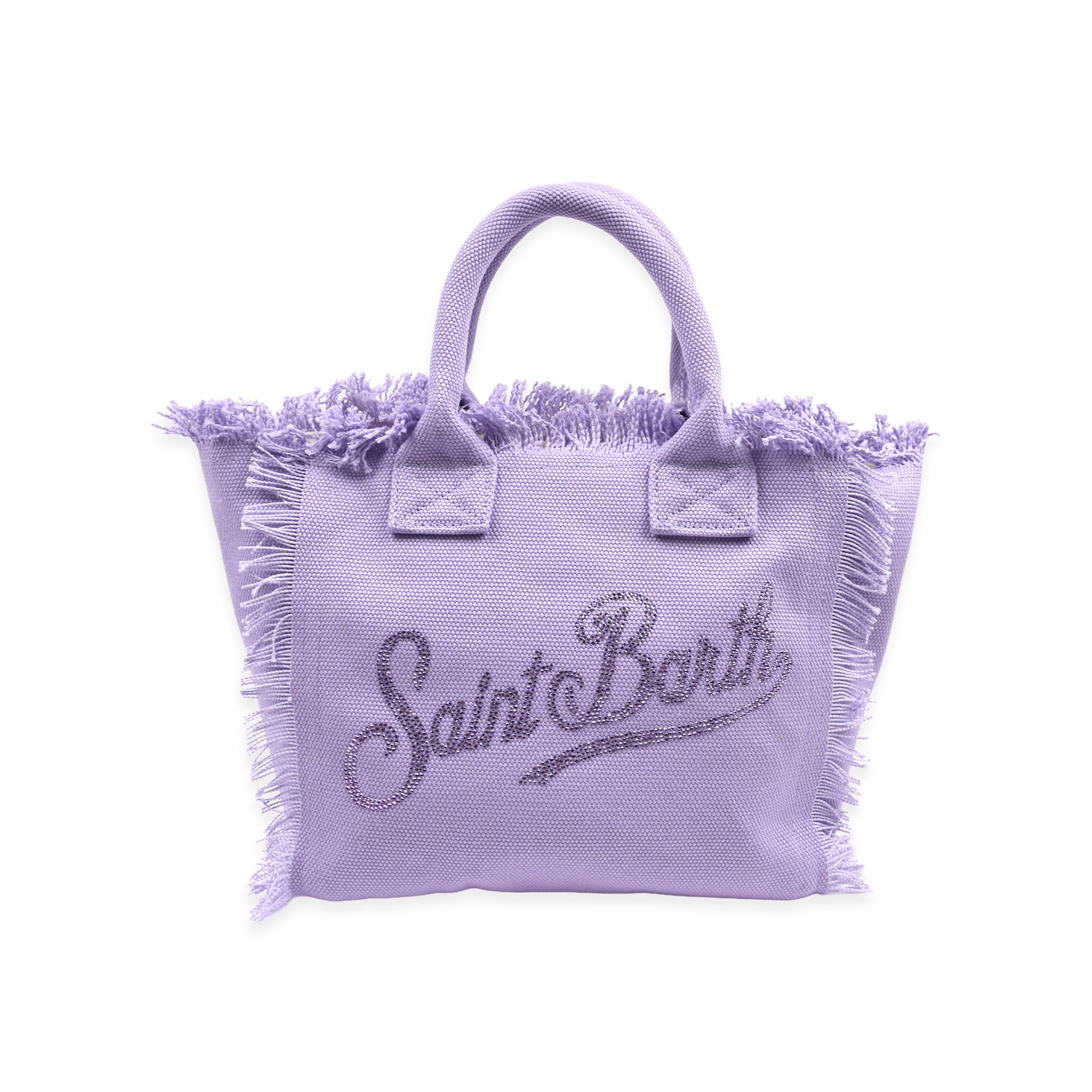 SAINT BARTH Borsa Colette viola con logo strass bambina