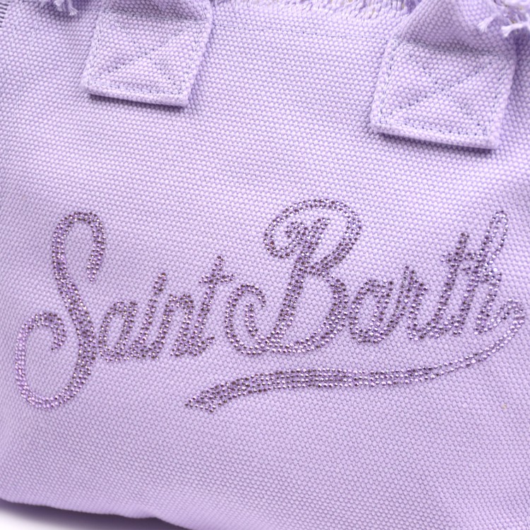 SAINT BARTH Borsa Colette viola con logo strass bambina
