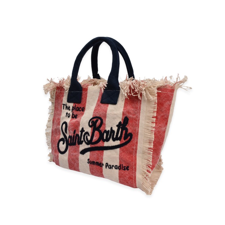 SAINT BARTH Borsa Colette a righe bianche e rosse bambina