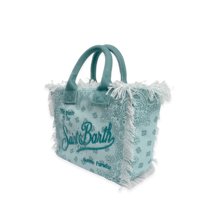 SAINT BARTH Borsa Colette turchese motivo bandana bambina