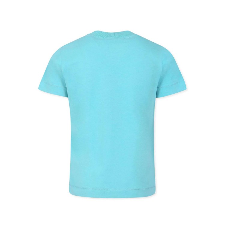 STONE ISLAND T-shirt turchese dettaglio compass bambini