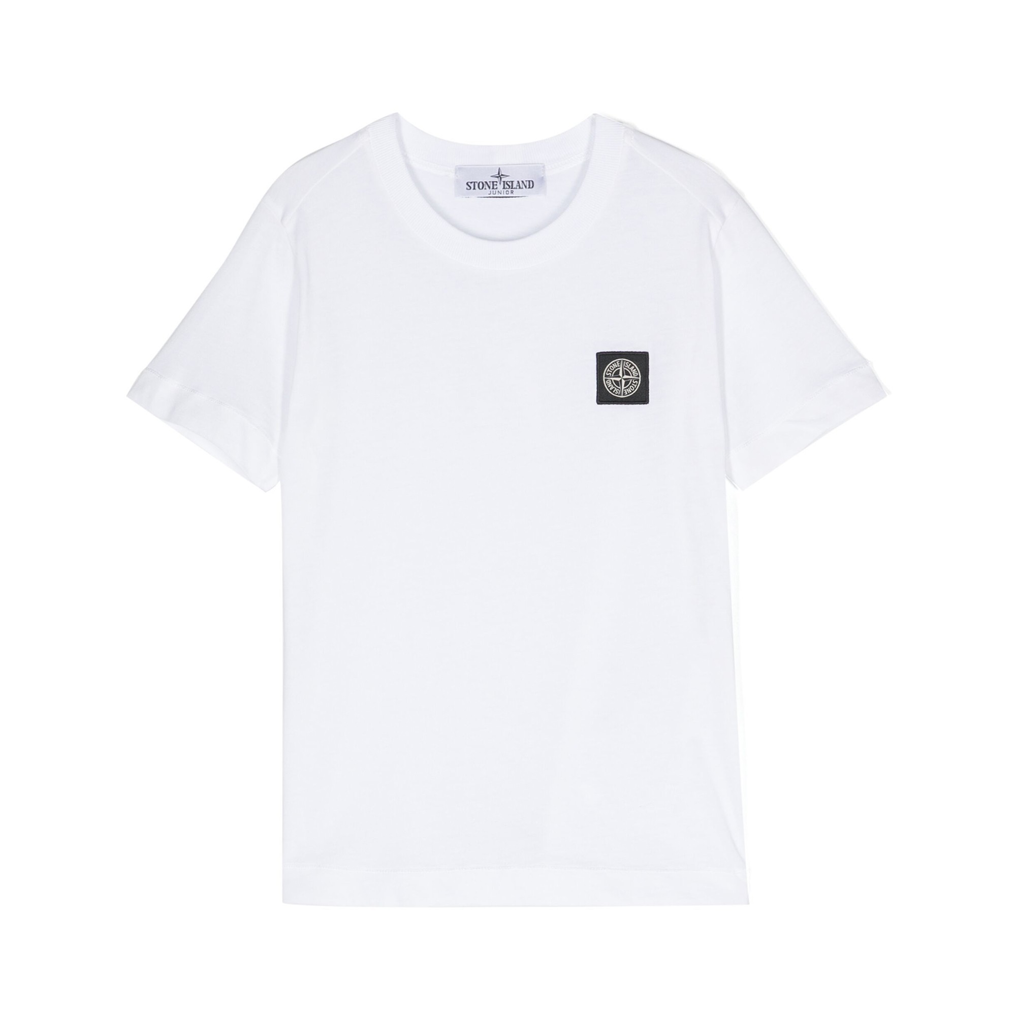 STONE ISLAND T-shirt bianca dettaglio compass bambini