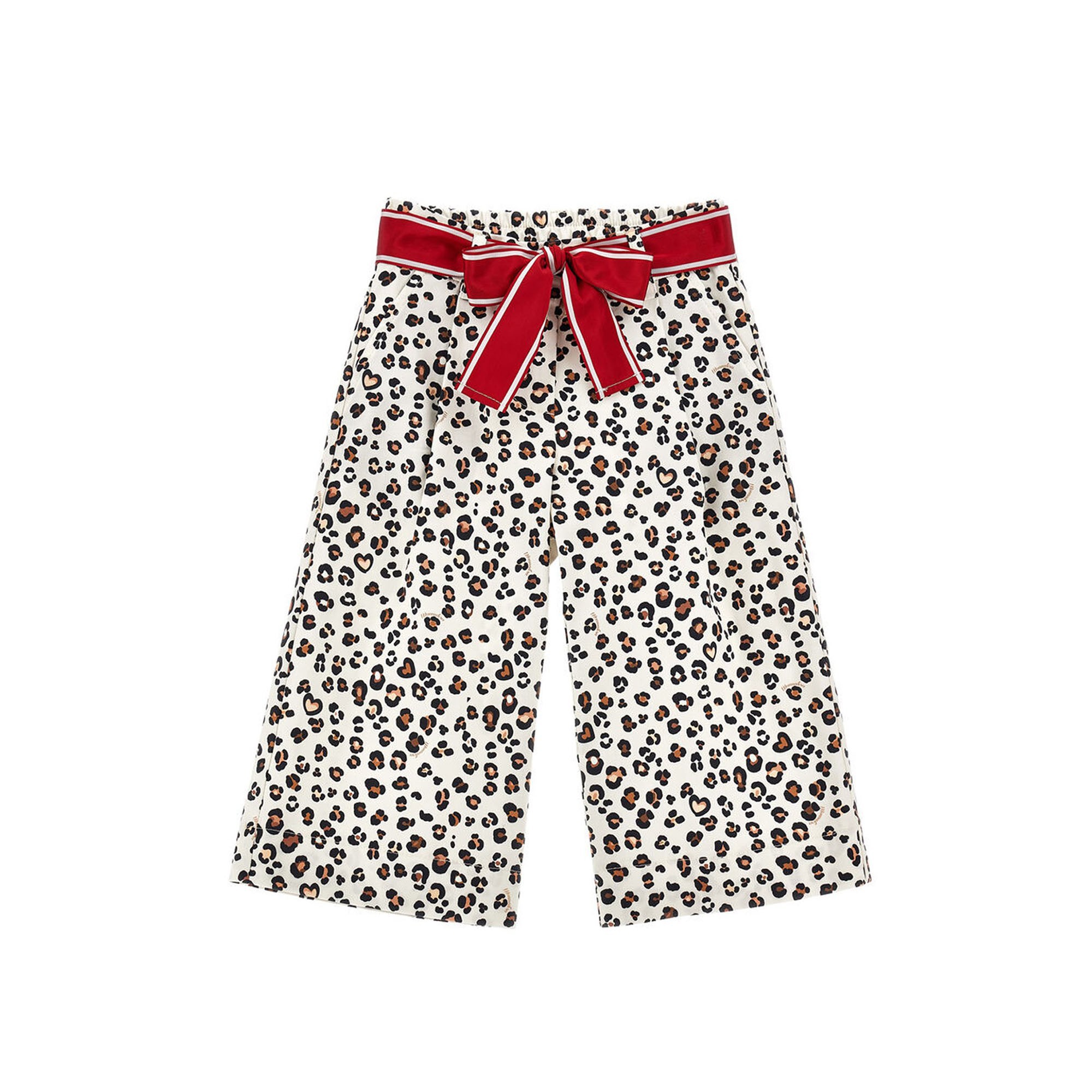 MONNALISA Pantalone bianco maculato cropped bambina