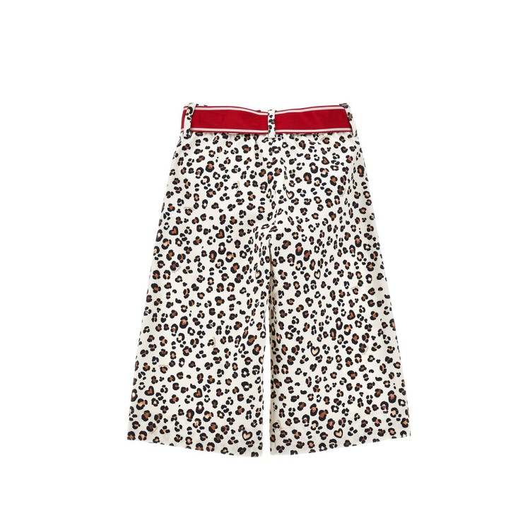 MONNALISA Pantalone bianco maculato cropped bambina