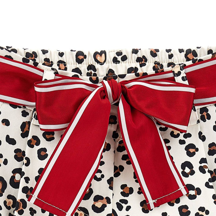 MONNALISA Pantalone bianco maculato cropped bambina