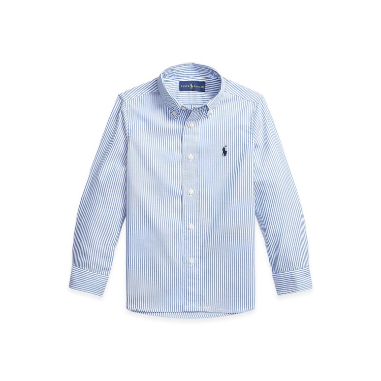 RALPH LAUREN Camicia a righe azzurre bambino