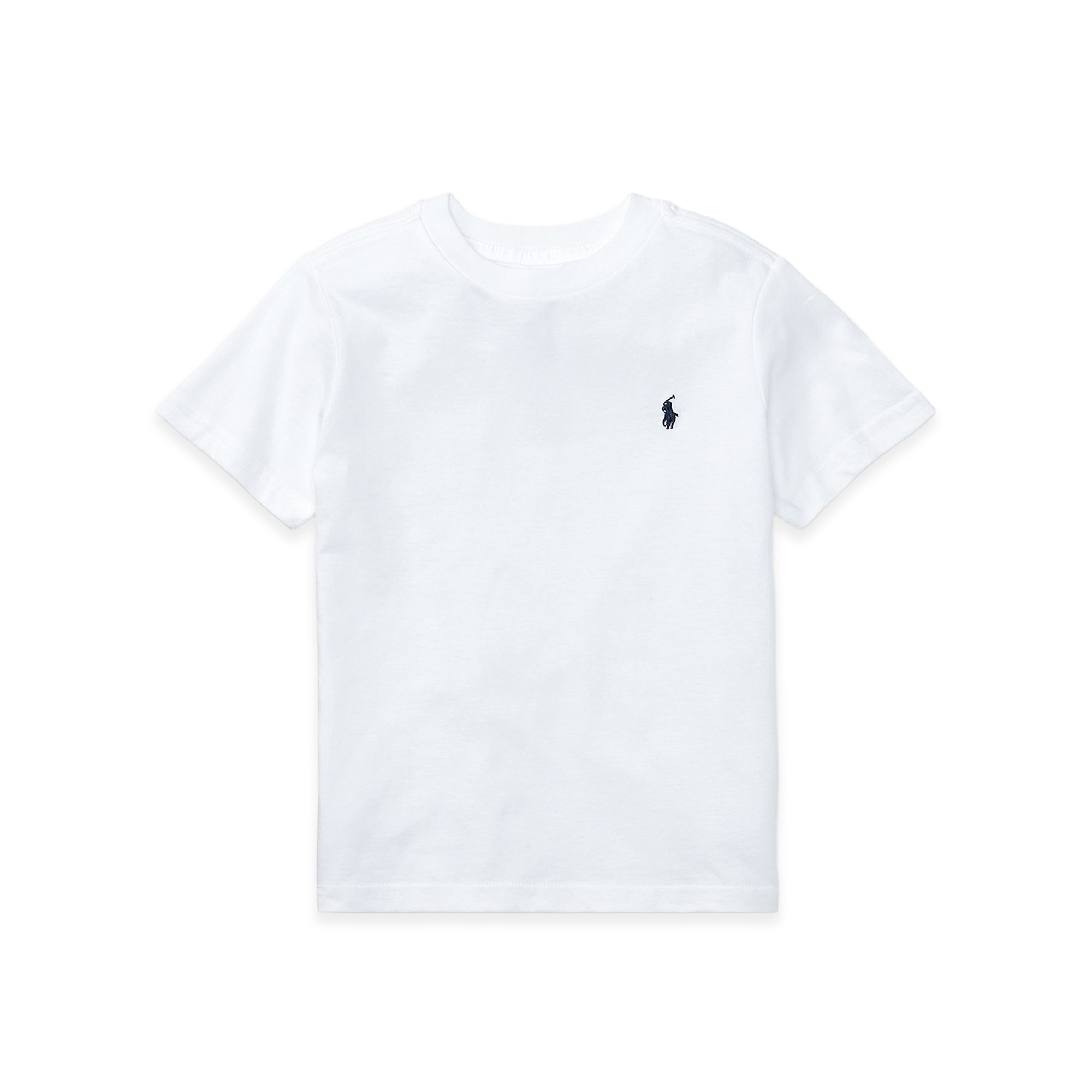RALPH LAUREN T-shirt bianca con pony navy bambini